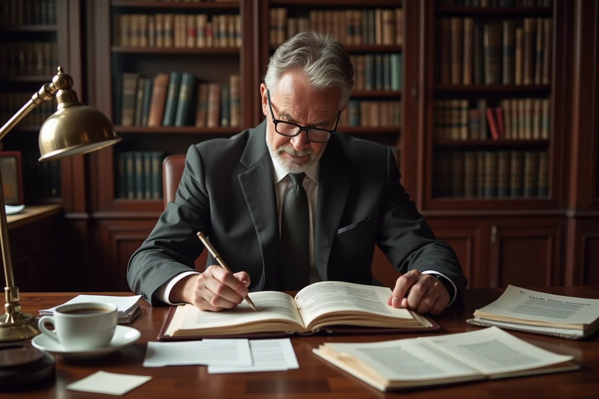 Avocat spécialisé en droit du travail consultant un recueil juridique pour optimiser le calcul de l'ancienneté et des indemnités de licenciement