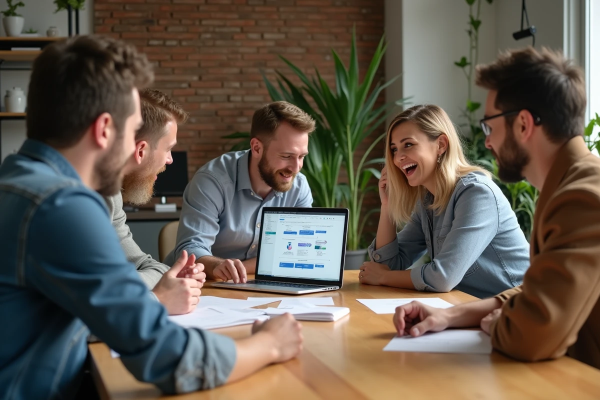 Groupe de professionnels collaborant autour d