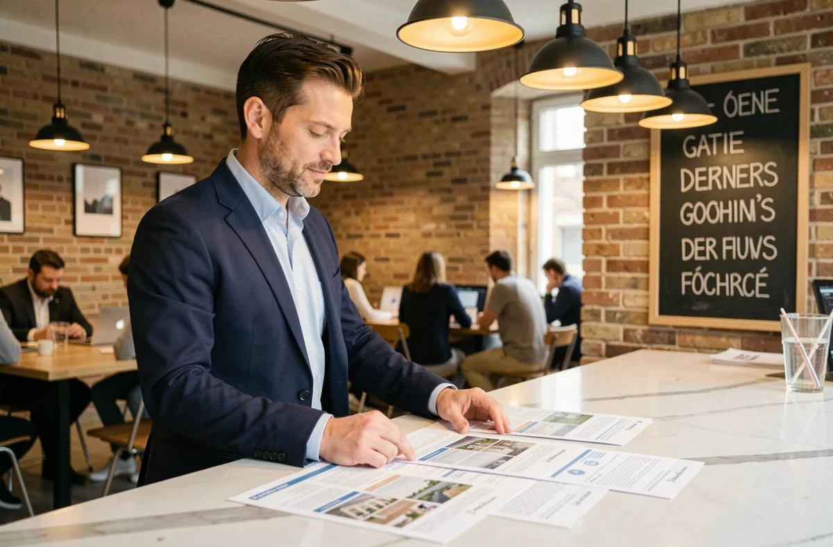 Professionnel consultant des offres de location de bureaux dans un espace de coworking à Metz